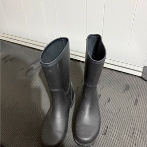 Tory Burch Black Waterproof Mid-Calf Rain Boots